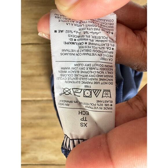 Old Navy Active Romper XS Navy Blue Crossover Tank Drawstring Waist Breathe ON - Picture 3 of 6